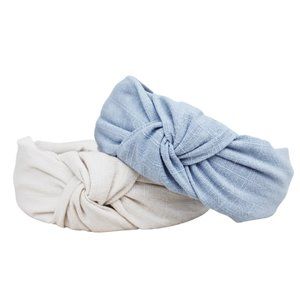 Blue Linen Knot Headband (New)